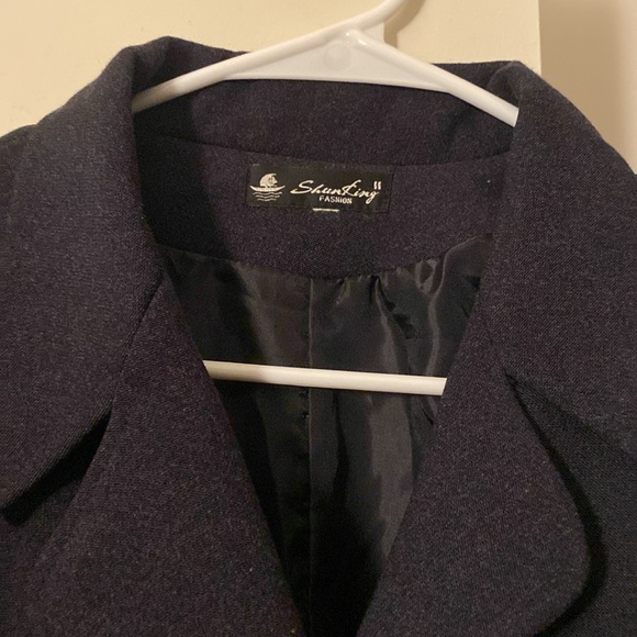 Dark Gray Button Blazer - Picture 2 of 6